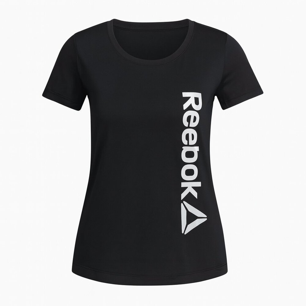 Reebok Black Logo Performance Short Sleeve Athletic T-Shirt Women’s Small S